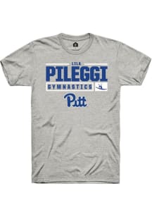 Lila Pileggi  Pitt Panthers Ash Rally NIL Stacked Box Short Sleeve T Shirt