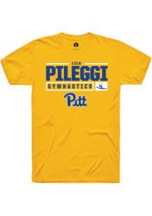 Lila Pileggi  Pitt Panthers Gold Rally NIL Stacked Box Short Sleeve T Shirt