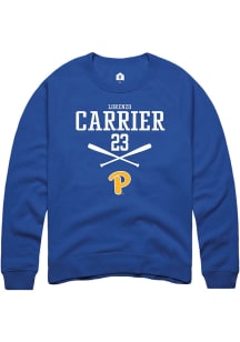 Lorenzo Carrier  Rally Pitt Panthers Mens Blue NIL Sport Icon Long Sleeve Crew Sweatshirt
