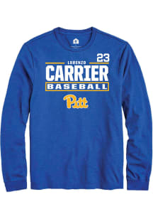 Lorenzo Carrier  Pitt Panthers Blue Rally NIL Stacked Box Long Sleeve T Shirt