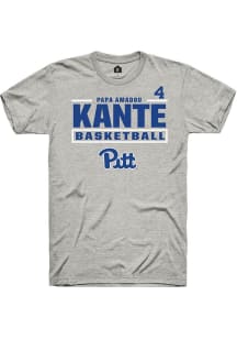 Papa Amadou Kante  Pitt Panthers Ash Rally NIL Stacked Box Short Sleeve T Shirt
