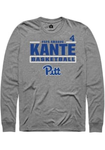 Papa Amadou Kante  Pitt Panthers Graphite Rally NIL Stacked Box Long Sleeve T Shirt