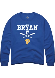 Sam Bryan  Rally Pitt Panthers Mens Blue NIL Sport Icon Long Sleeve Crew Sweatshirt