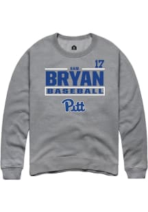 Sam Bryan  Rally Pitt Panthers Mens Graphite NIL Stacked Box Long Sleeve Crew Sweatshirt