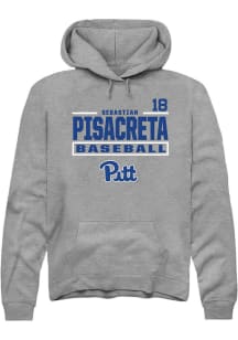 Sebastian Pisacreta  Rally Pitt Panthers Mens Graphite NIL Stacked Box Long Sleeve Hoodie