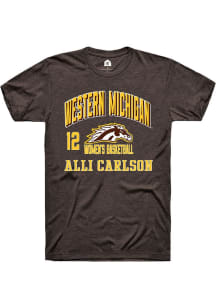 Alli Carlson  Western Michigan Broncos Brown Rally NIL Arch Logo Short Sleeve T Shirt