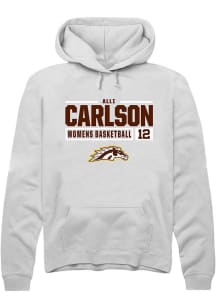 Alli Carlson  Rally Western Michigan Broncos Mens White NIL Stacked Box Long Sleeve Hoodie