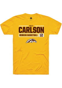 Alli Carlson  Western Michigan Broncos Gold Rally NIL Stacked Box Short Sleeve T Shirt