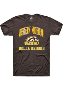 Bella Brooks  Western Michigan Broncos Brown Rally NIL Arch Logo Short Sleeve T Shirt