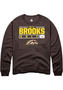 Bella Brooks  Rally Western Michigan Broncos Mens Brown NIL Stacked Box Long Sleeve Crew Sweatshir..