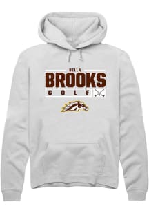 Bella Brooks  Rally Western Michigan Broncos Mens White NIL Stacked Box Long Sleeve Hoodie