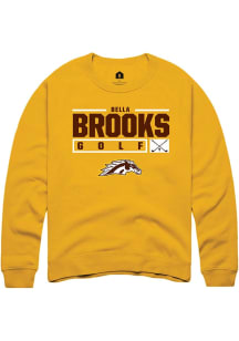 Bella Brooks  Rally Western Michigan Broncos Mens Gold NIL Stacked Box Long Sleeve Crew Sweatshirt
