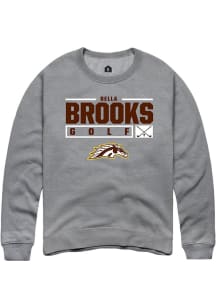 Bella Brooks  Rally Western Michigan Broncos Mens Grey NIL Stacked Box Long Sleeve Crew Sweatshirt