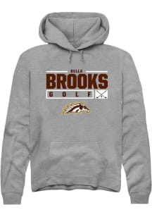 Bella Brooks  Rally Western Michigan Broncos Mens Grey NIL Stacked Box Long Sleeve Hoodie