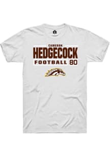 Cameron Hedgecock  Western Michigan Broncos White Rally Football NIL Stacked Box Short Sleeve T Sh..