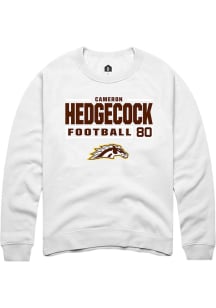 Cameron Hedgecock  Rally Western Michigan Broncos Mens White Football NIL Stacked Box Long Sleeve..