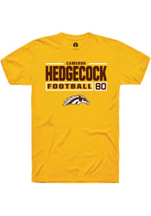 Cameron Hedgecock  Western Michigan Broncos Gold Rally Football NIL Stacked Box Short Sleeve T Shi..