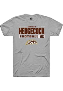 Cameron Hedgecock  Western Michigan Broncos Grey Rally Football NIL Stacked Box Short Sleeve T Shi..