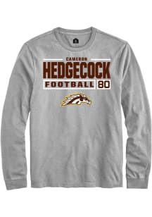 Cameron Hedgecock  Western Michigan Broncos Grey Rally Football NIL Stacked Box Long Sleeve T Shir..