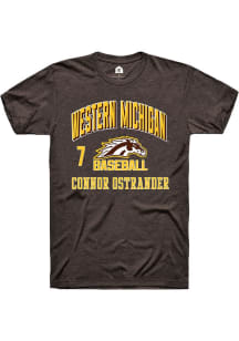 Connor Ostrander  Western Michigan Broncos Brown Rally NIL Arch Logo Short Sleeve T Shirt