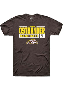 Connor Ostrander  Western Michigan Broncos Brown Rally NIL Stacked Box Short Sleeve T Shirt
