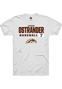 Connor Ostrander  Western Michigan Broncos White Rally NIL Stacked Box Short Sleeve T Shirt