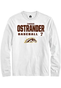 Connor Ostrander  Western Michigan Broncos White Rally NIL Stacked Box Long Sleeve T Shirt