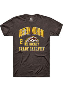 Grady Gallatin  Western Michigan Broncos Brown Rally NIL Arch Logo Short Sleeve T Shirt