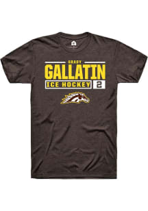 Grady Gallatin  Western Michigan Broncos Brown Rally NIL Stacked Box Short Sleeve T Shirt