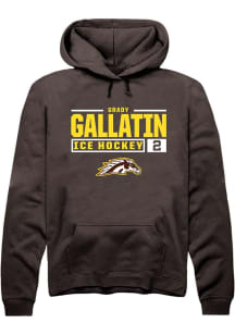 Grady Gallatin  Rally Western Michigan Broncos Mens Brown NIL Stacked Box Long Sleeve Hoodie