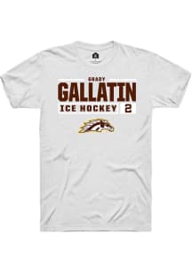 Grady Gallatin  Western Michigan Broncos White Rally NIL Stacked Box Short Sleeve T Shirt