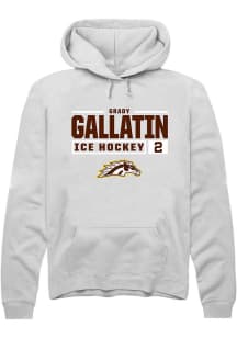 Grady Gallatin  Rally Western Michigan Broncos Mens White NIL Stacked Box Long Sleeve Hoodie