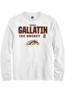 Grady Gallatin  Western Michigan Broncos White Rally NIL Stacked Box Long Sleeve T Shirt