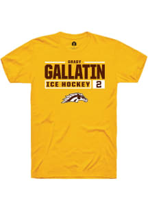 Grady Gallatin  Western Michigan Broncos Gold Rally NIL Stacked Box Short Sleeve T Shirt