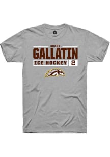 Grady Gallatin  Western Michigan Broncos Grey Rally NIL Stacked Box Short Sleeve T Shirt