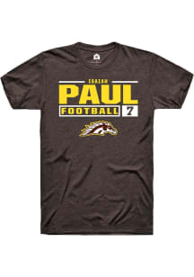 Isaiah Paul  Western Michigan Broncos Brown Rally Football NIL Stacked Box Short Sleeve T Shirt