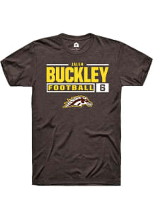 Jalen Buckley  Western Michigan Broncos Brown Rally Football NIL Stacked Box Short Sleeve T Shirt