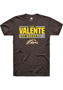 Liam Valente  Western Michigan Broncos Brown Rally NIL Stacked Box Short Sleeve T Shirt