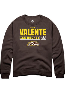 Liam Valente  Rally Western Michigan Broncos Mens Brown NIL Stacked Box Long Sleeve Crew Sweatshir..