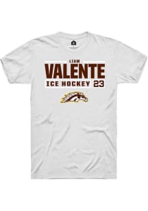 Liam Valente  Western Michigan Broncos White Rally NIL Stacked Box Short Sleeve T Shirt