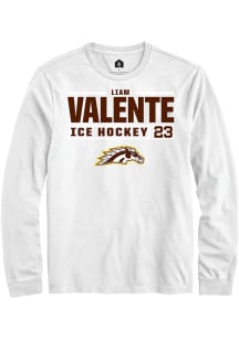 Liam Valente  Western Michigan Broncos White Rally NIL Stacked Box Long Sleeve T Shirt