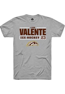 Liam Valente  Western Michigan Broncos Grey Rally NIL Stacked Box Short Sleeve T Shirt