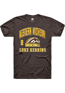 Luke Kerrins  Western Michigan Broncos Brown Rally NIL Arch Logo Short Sleeve T Shirt