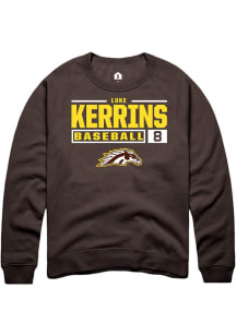Luke Kerrins  Rally Western Michigan Broncos Mens Brown NIL Stacked Box Long Sleeve Crew Sweatshir..