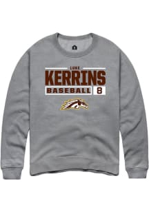 Luke Kerrins  Rally Western Michigan Broncos Mens Grey NIL Stacked Box Long Sleeve Crew Sweatshirt
