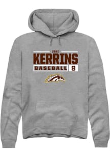 Luke Kerrins  Rally Western Michigan Broncos Mens Grey NIL Stacked Box Long Sleeve Hoodie