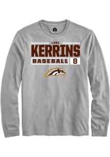 Luke Kerrins  Western Michigan Broncos Grey Rally NIL Stacked Box Long Sleeve T Shirt