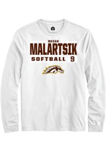 megan malartsik  Western Michigan Broncos White Rally NIL Stacked Box Long Sleeve T Shirt