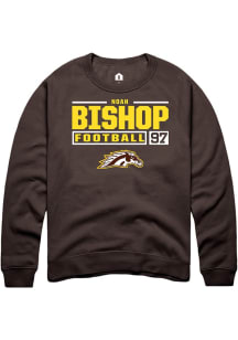 Noah Bishop  Rally Western Michigan Broncos Mens Brown Football NIL Stacked Box Long Sleeve Crew S..