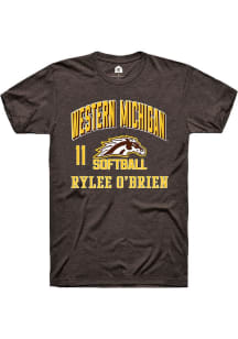 Rylee O'Brien  Western Michigan Broncos Brown Rally NIL Arch Logo Short Sleeve T Shirt